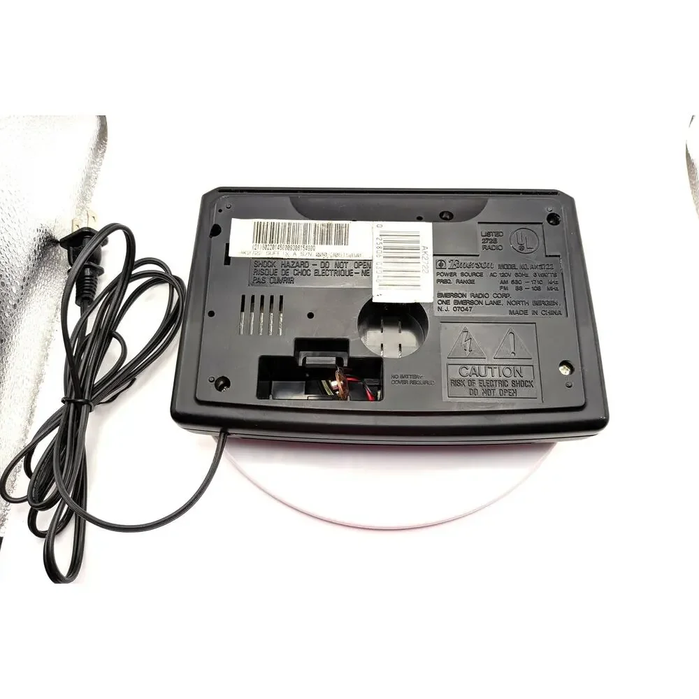 EMERSON AK2722 AM FM Digital Alarm Clock Radio Black Tested Vintage